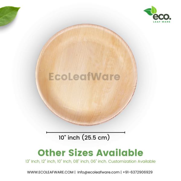 10-Inch Round Areca Leaf Plate