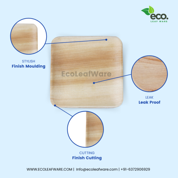 Areca Palm Leaf Square Plates - Image 4